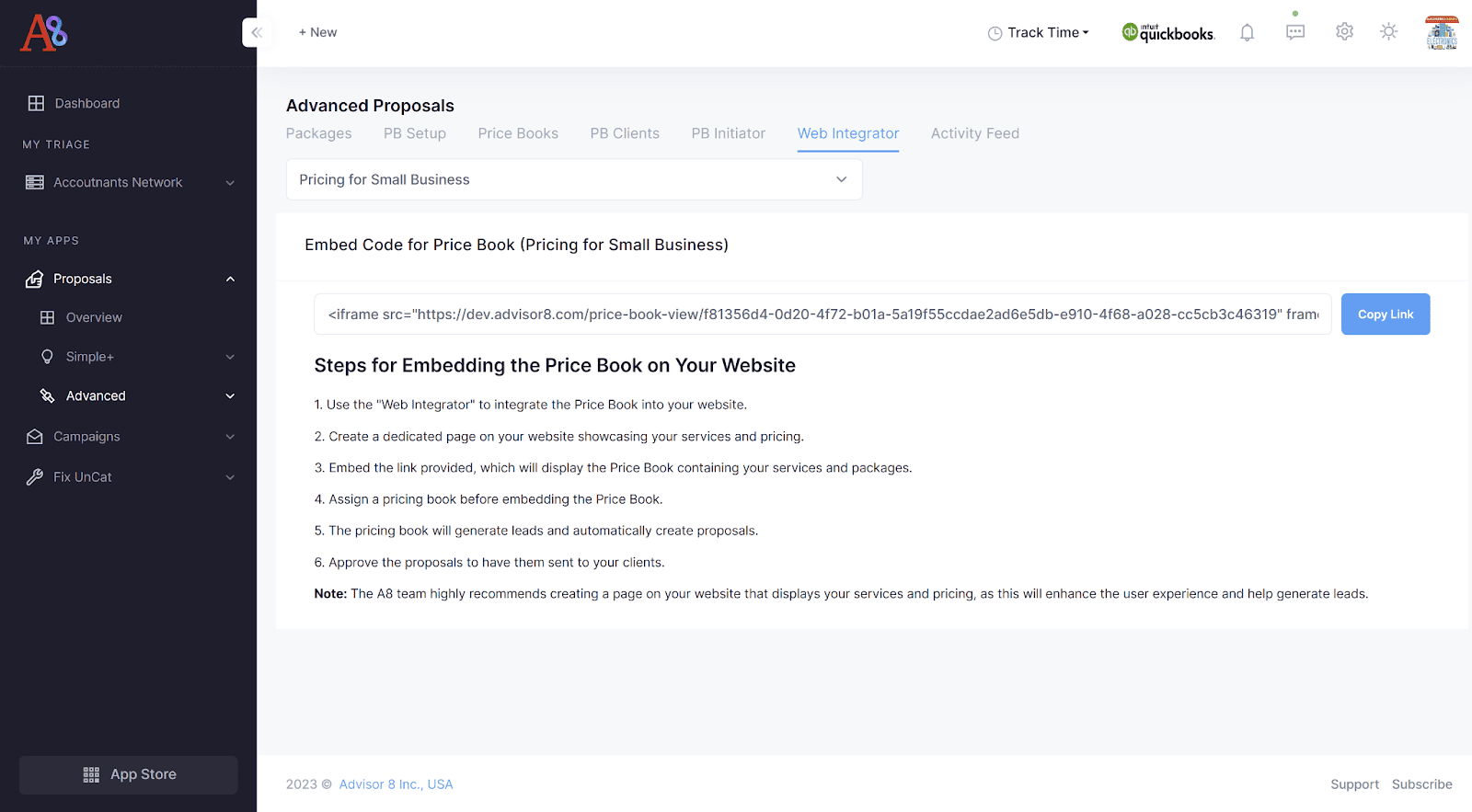 proposal software that integrates with quickbooks