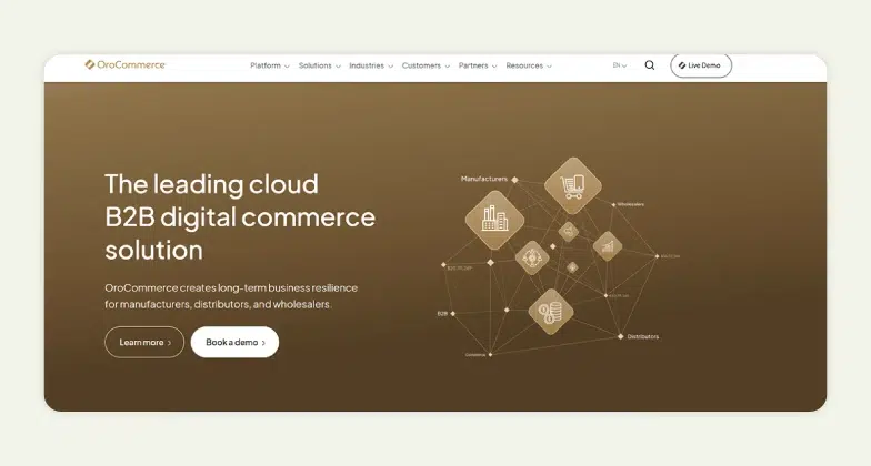 Homepage of OroCommerce
