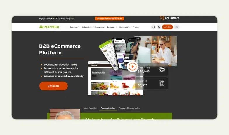 Homepage of Pepperi