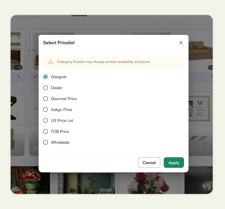 Custom price list functionality of WizCommerce in action